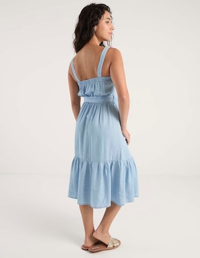 Vestido midi casual Coffee Bean para mujer