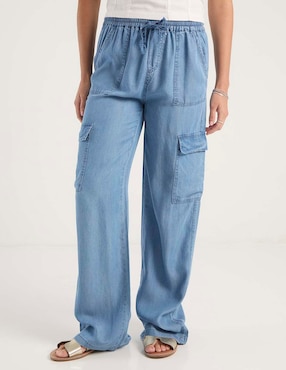 Pantalón cargo Coffee Bean loose para mujer