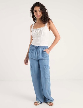Pantalón cargo Coffee Bean loose para mujer
