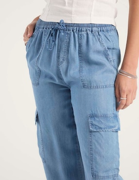 Pantalón cargo Coffee Bean loose para mujer