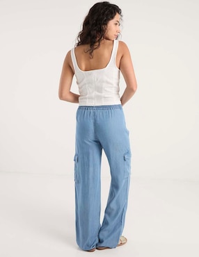 Pantalón cargo Coffee Bean loose para mujer