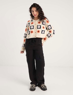 Pantalón cargo Coffee Bean loose para mujer