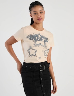 Playera manga corta Biography cuello redondo para mujer