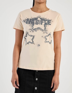 Playera manga corta Biography cuello redondo para mujer