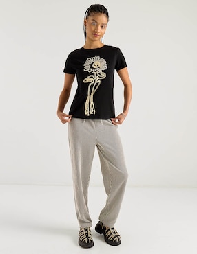 Playera manga corta Biography cuello redondo para mujer