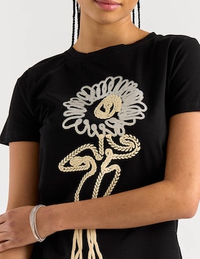Playera manga corta Biography cuello redondo para mujer