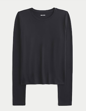 Playera manga larga Hollister cuello redondo para mujer