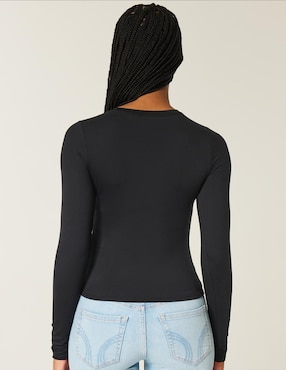 Playera manga larga Hollister cuello redondo para mujer