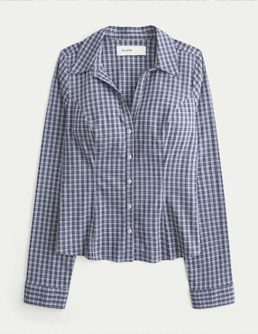 Blusa camisera Hollister manga larga para mujer