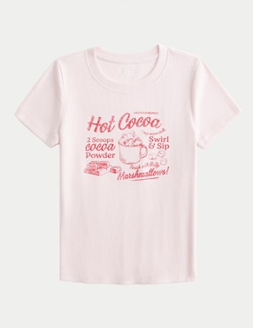 Playera manga corta Hollister cuello redondo para mujer
