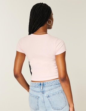 Playera manga corta Hollister cuello redondo para mujer