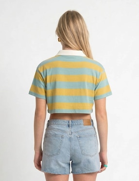 Playera manga corta Shrek cuello polo para mujer