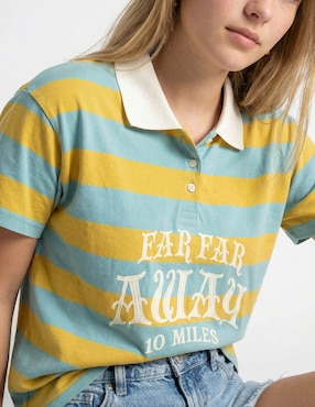 Playera manga corta Shrek cuello polo para mujer