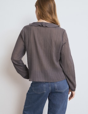 Blusa Brownie Smock Lurex manga larga para mujer