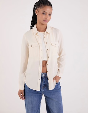 Blusa camisera Coffee Bean manga larga para mujer