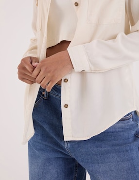 Blusa camisera Coffee Bean manga larga para mujer
