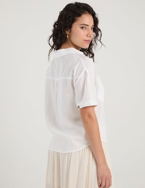 Blusa camisera Coffee Bean manga al codo para mujer