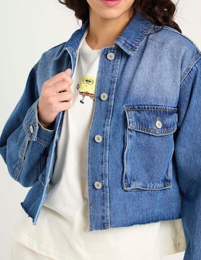 Chamarra denim Coffee Bean de mezclilla para mujer