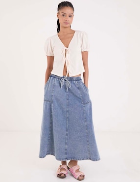 Blusa Coffee Bean manga corta para mujer