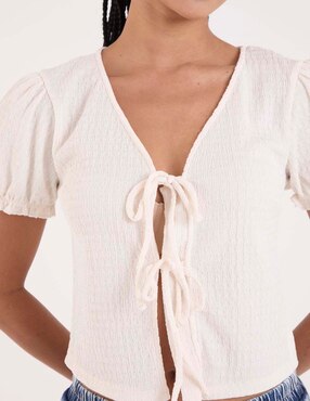Blusa Coffee Bean manga corta para mujer