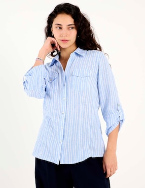Blusa camisera Coffee Bean manga al codo para mujer