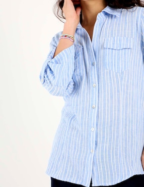 Blusa camisera Coffee Bean manga al codo para mujer