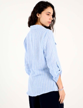 Blusa camisera Coffee Bean manga al codo para mujer