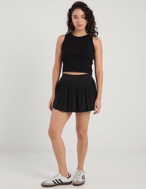 Falda short coffee bean a la cintura