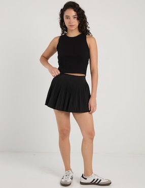 Falda short coffee bean a la cintura