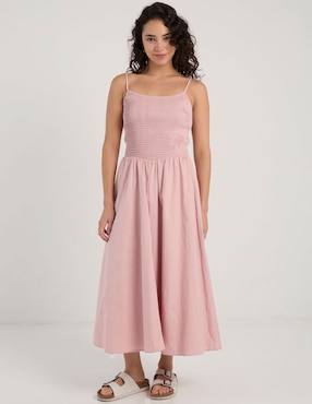 Vestido midi casual Coffee Bean para mujer