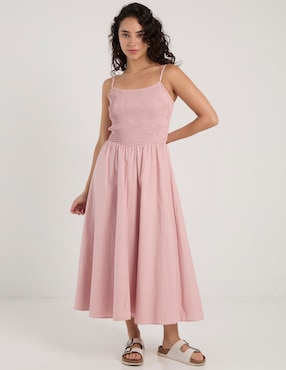 Vestido midi casual Coffee Bean para mujer