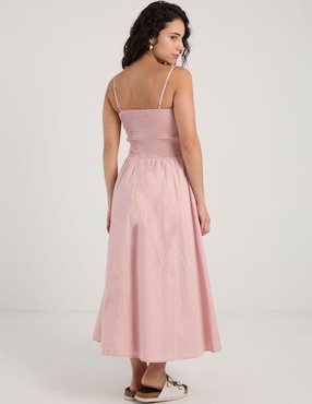 Vestido midi casual Coffee Bean para mujer