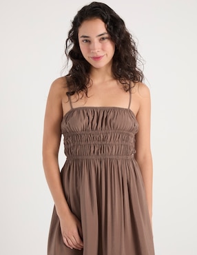 Vestido largo casual Coffee Bean para mujer