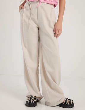 Pantalón relaxed Coffee Bean wide leg para mujer
