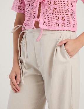 Pantalón relaxed Coffee Bean wide leg para mujer