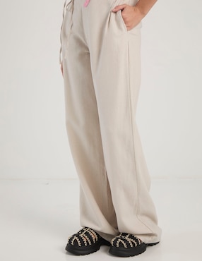 Pantalón relaxed Coffee Bean wide leg para mujer