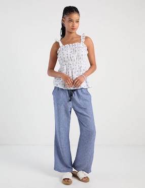 Pantalón pijamero Coffee Bean relajado para mujer