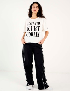 Pants regular Coffee Bean con elástico para mujer