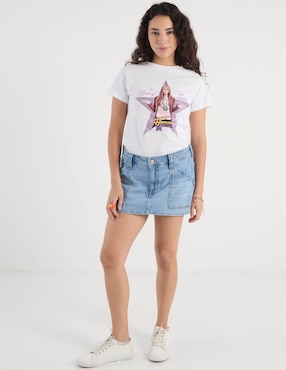 Playera manga corta Hannah Montana cuello redondo para mujer