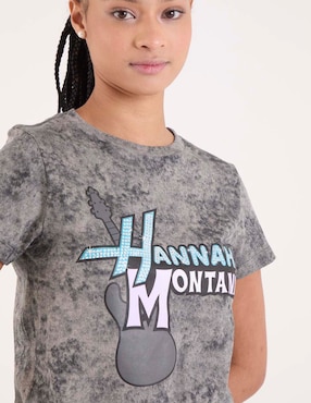 Playera manga corta Tee Bar Hannah Montana cuello redondo para mujer
