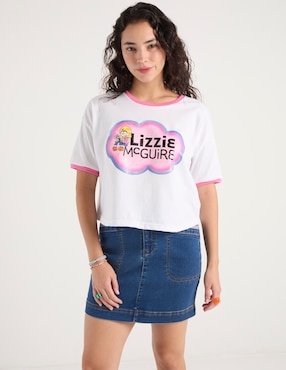 Playera manga corta Lizzie McGuire cuello redondo para mujer