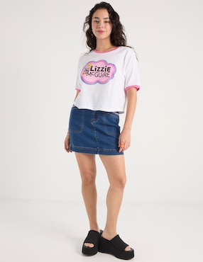 Playera manga corta Lizzie McGuire cuello redondo para mujer