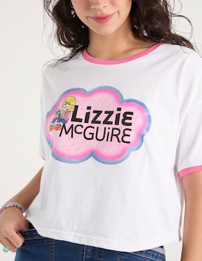 Playera manga corta Lizzie McGuire cuello redondo para mujer