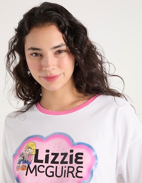 Playera manga corta Lizzie McGuire cuello redondo para mujer