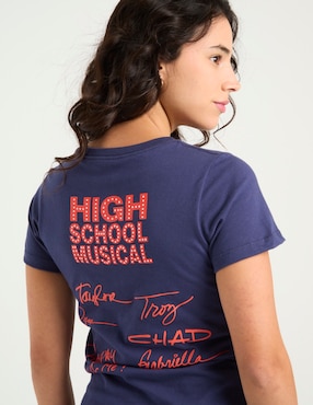 Playera manga corta High School Musical cuello redondo para mujer
