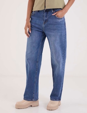 Jeans relaxed wide leg Coffee Bean para mujer