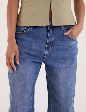 Jeans relaxed wide leg Coffee Bean para mujer