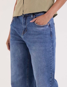 Jeans relaxed wide leg Coffee Bean para mujer