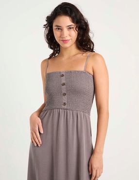 Vestido largo casual Coffee Bean para mujer