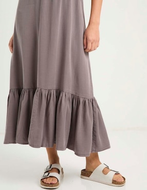 Vestido largo casual Coffee Bean para mujer